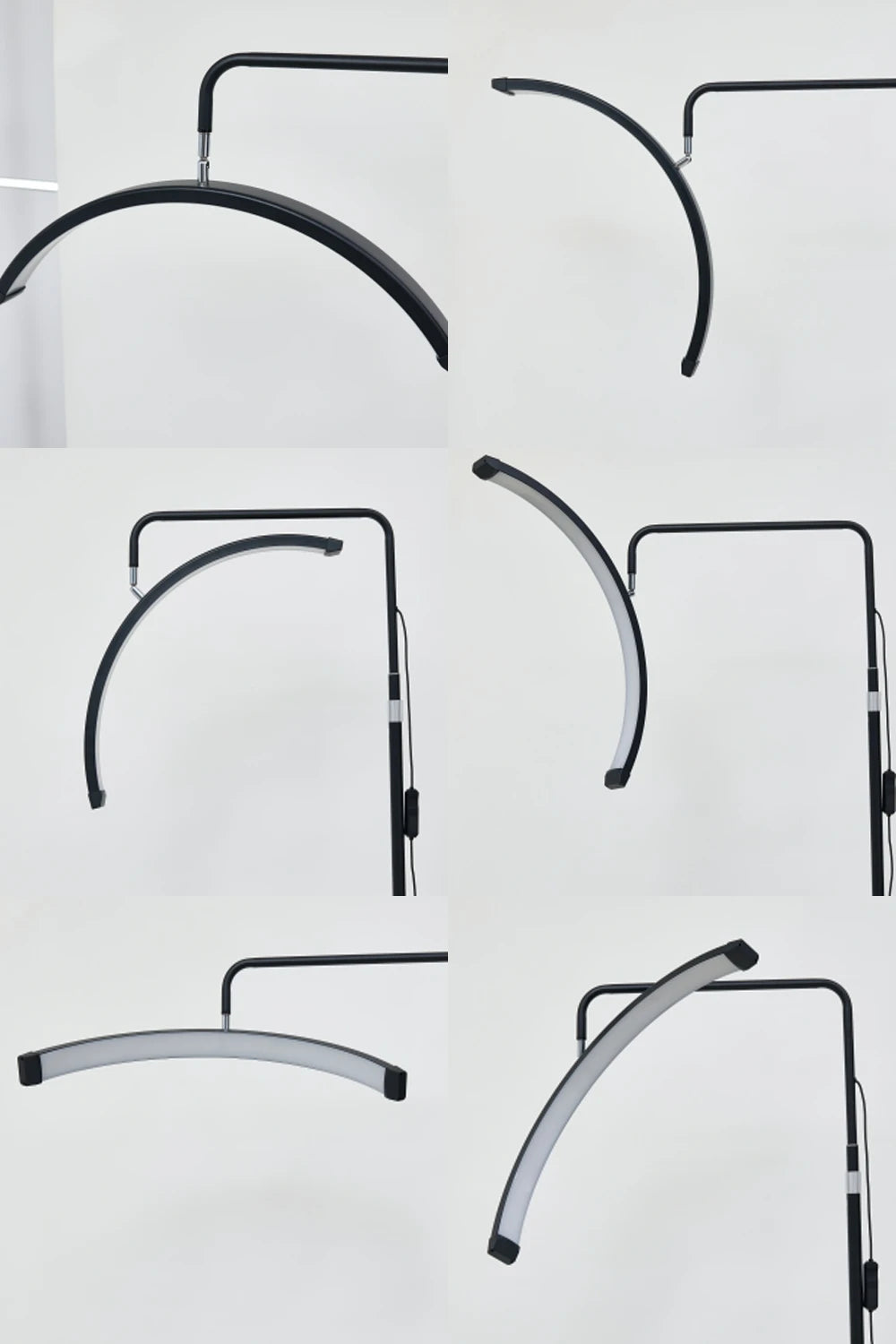 Free LOGO 23inch oem 45W New LED Eyelash Extension Light Half-Moon bed lamp Design Adjustable Brightness with Ring Light Feature