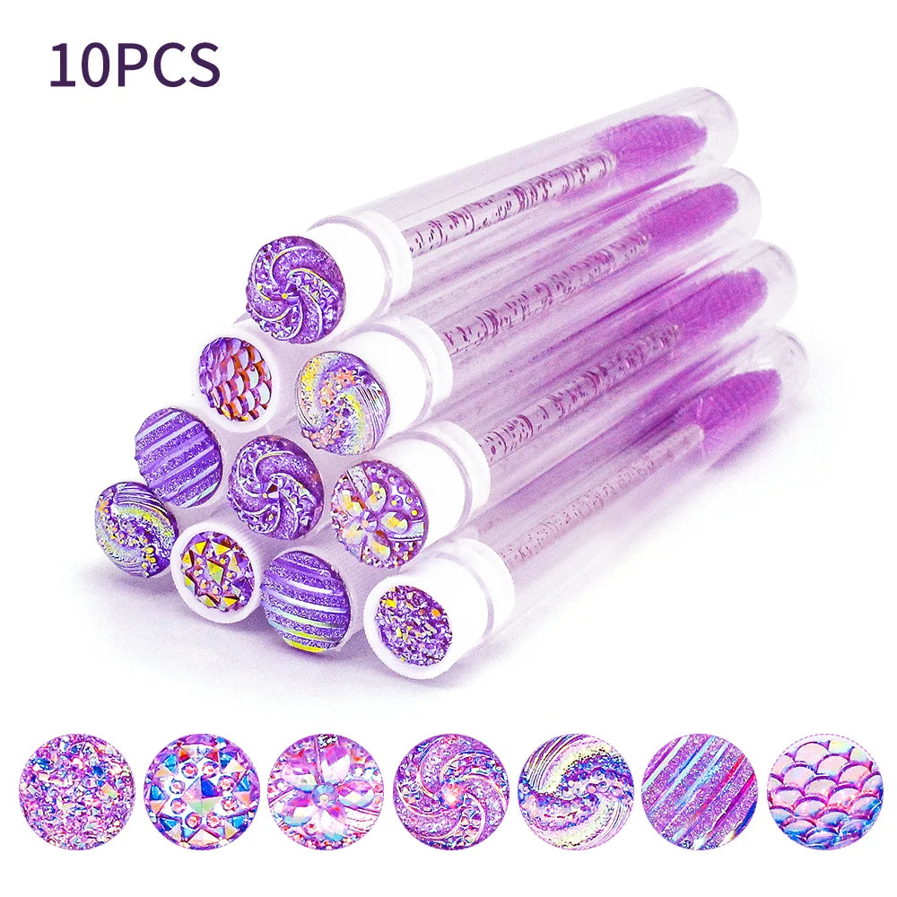 10/50Pcs Disposable Eyelash Brush Reusable Eyelashes Brush Tube Mascara Wands Tubes Dust-proof Lash Spoolies Storage Makeup Tool
