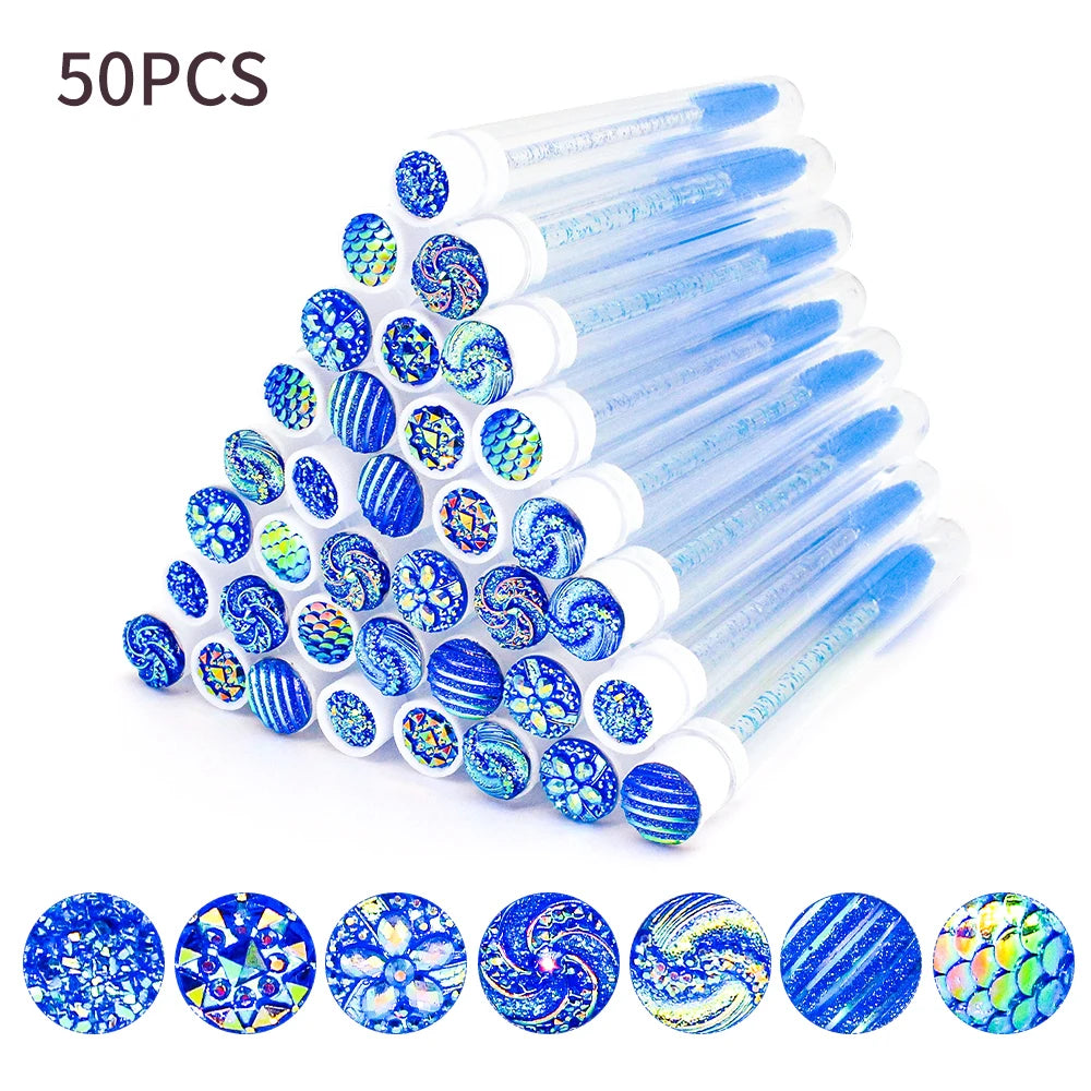 10/50Pcs Disposable Eyelash Brush Reusable Eyelashes Brush Tube Mascara Wands Tubes Dust-proof Lash Spoolies Storage Makeup Tool