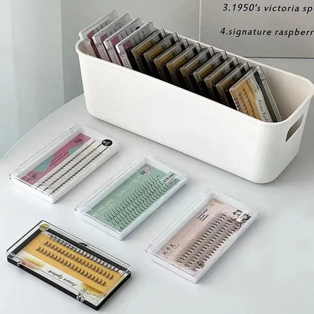 1Pc False Eyelash Storage Box with Lash Extension Tool Organizer - Cosmetic Makeup Tools Case for Lash Accessories