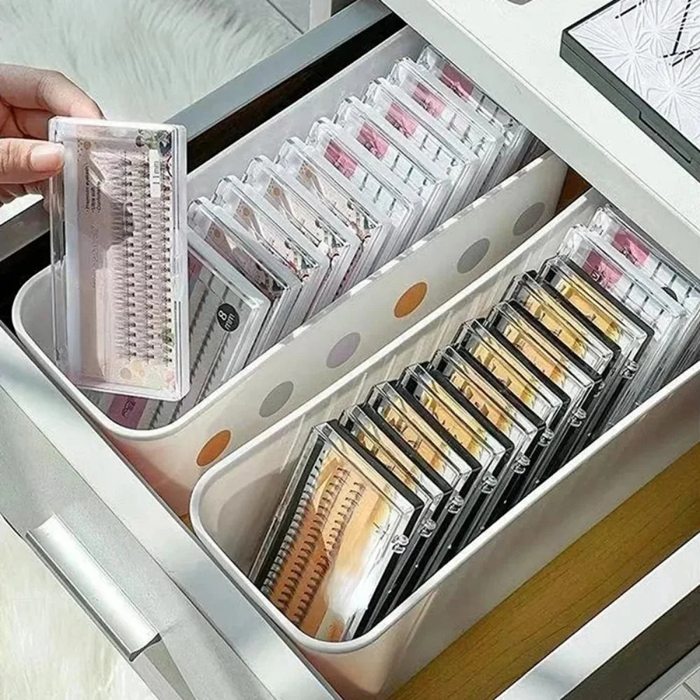 1Pc False Eyelash Storage Box with Lash Extension Tool Organizer - Cosmetic Makeup Tools Case for Lash Accessories