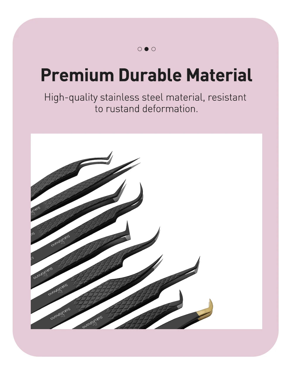 SAKURAHANA Professional Eyelash Tweezers Black Fiber Tip For Lash Extensions Mega Volume Mink Lashes Tool Makeup Artist Kit