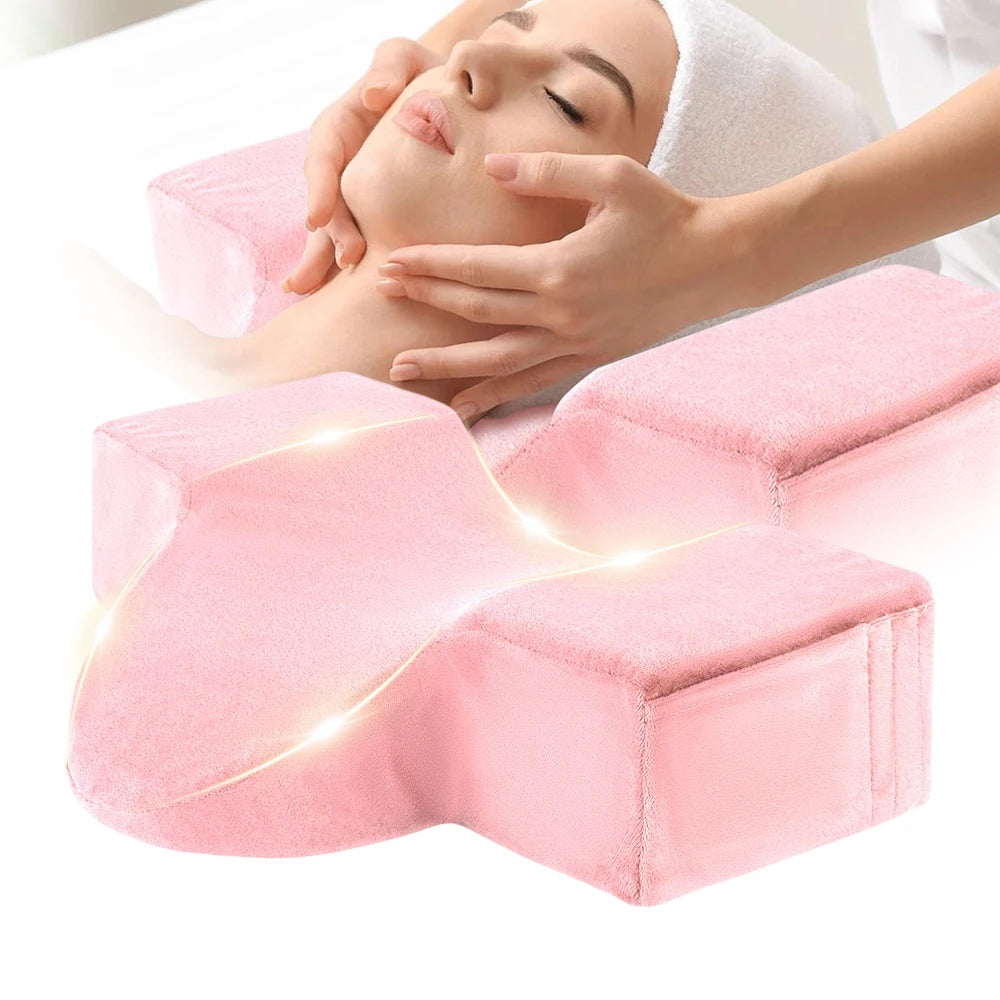 Eyelash Pillow Neck Support Pink Lash Extension Accessories Neck Pillow for Eyelash Extensions Memory Foam U Shaped Pillow