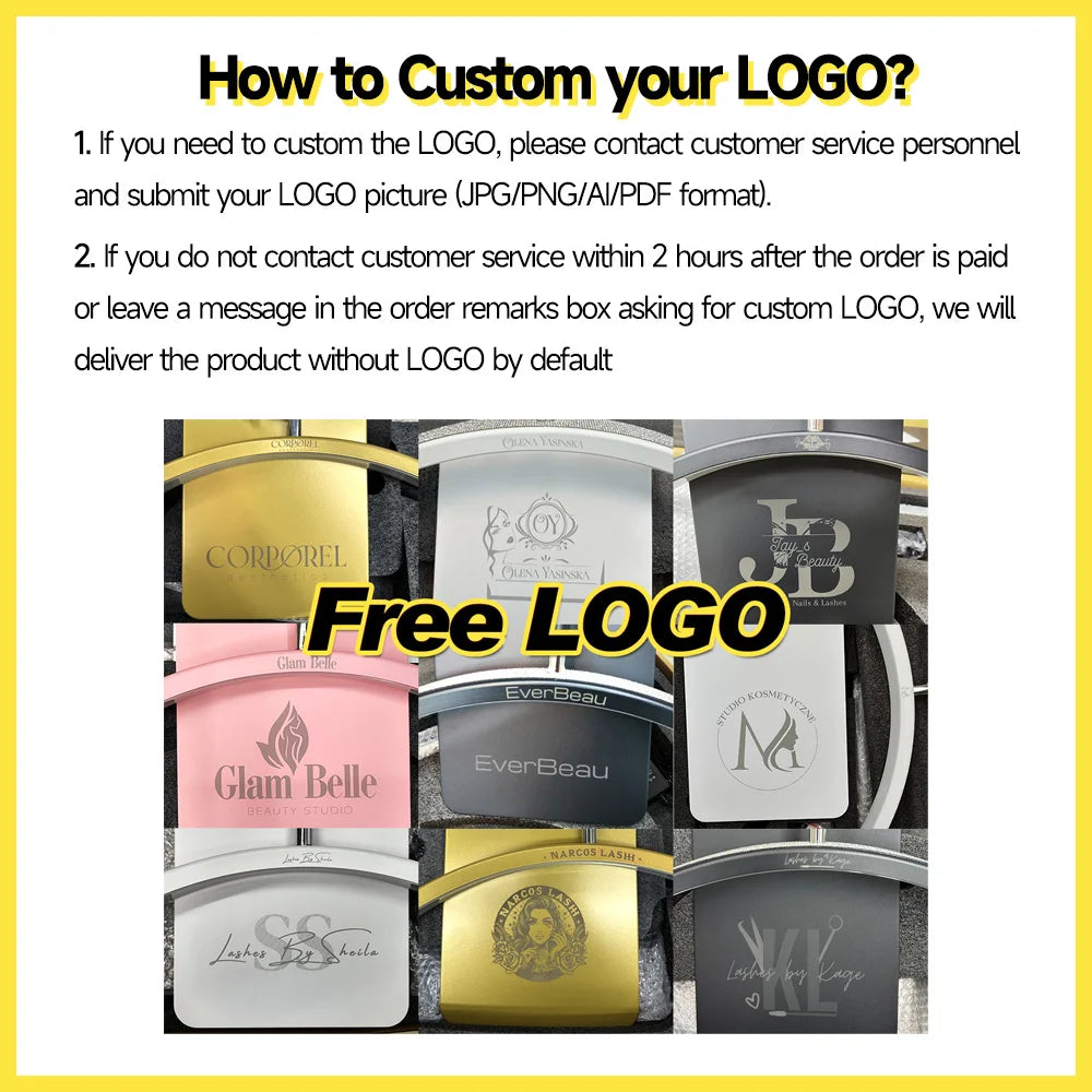 Free LOGO 23inch oem 45W New LED Eyelash Extension Light Half-Moon bed lamp Design Adjustable Brightness with Ring Light Feature