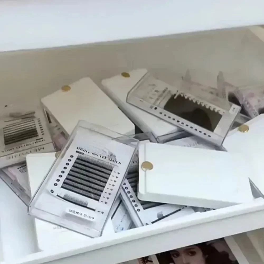 1Pc False Eyelash Storage Box with Lash Extension Tool Organizer - Cosmetic Makeup Tools Case for Lash Accessories