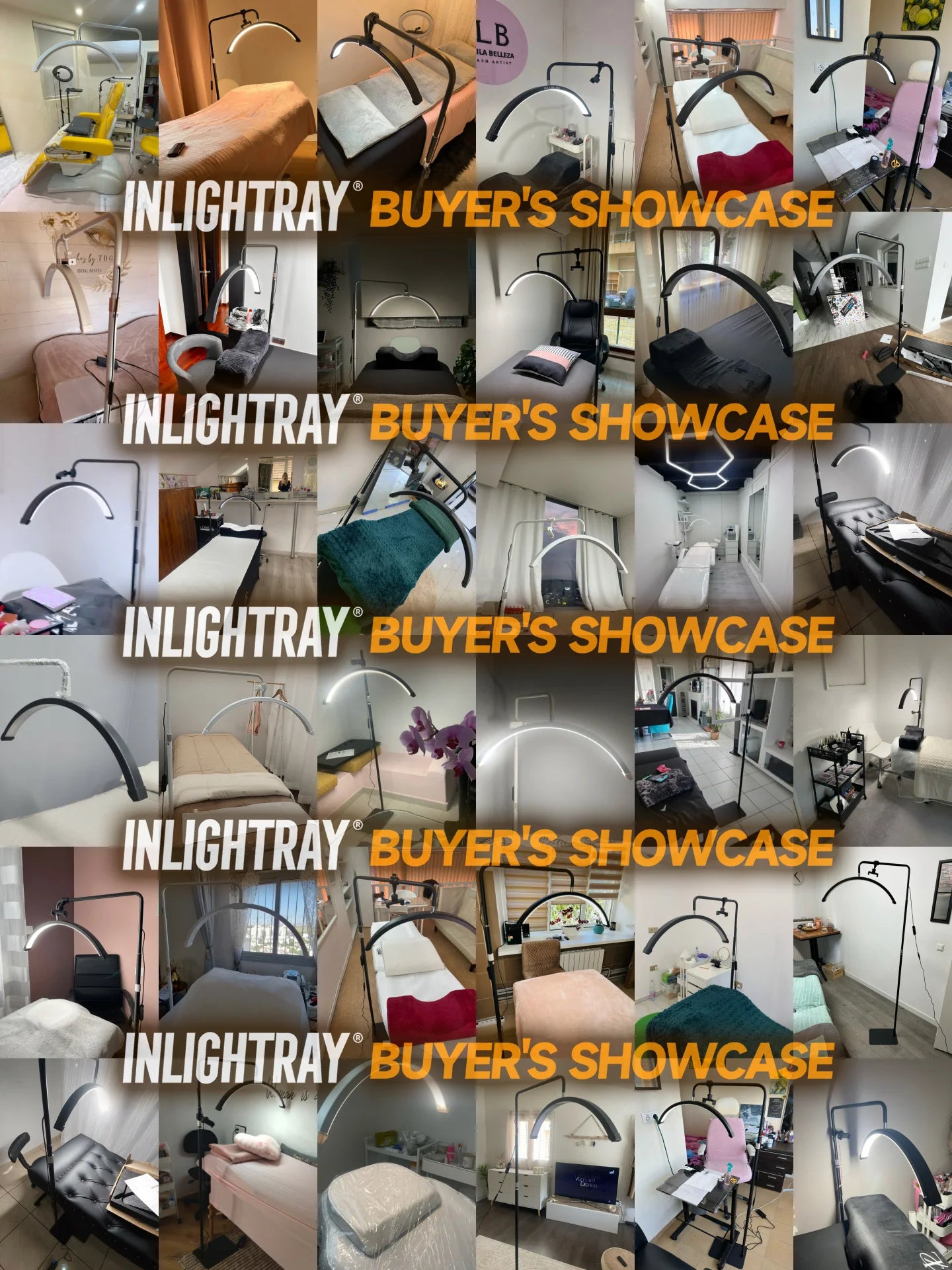 Free LOGO 23inch oem 45W New LED Eyelash Extension Light Half-Moon bed lamp Design Adjustable Brightness with Ring Light Feature