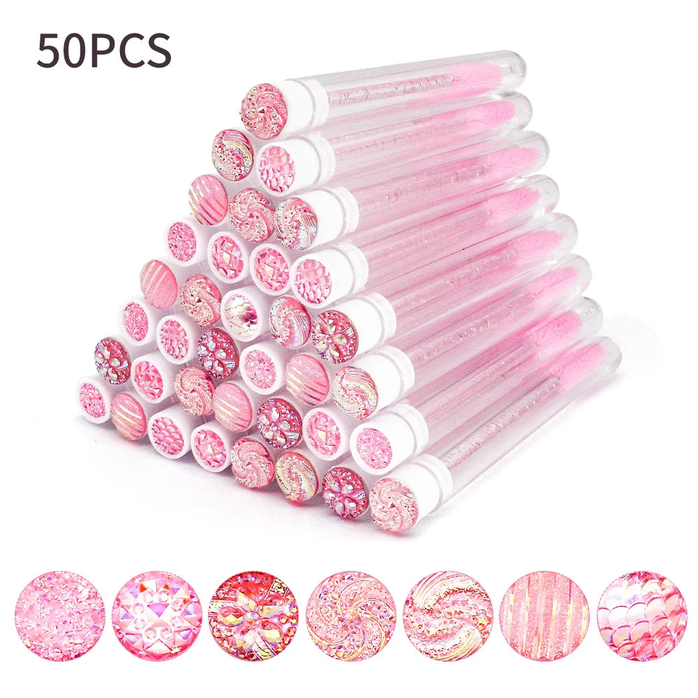 10/50Pcs Disposable Eyelash Brush Reusable Eyelashes Brush Tube Mascara Wands Tubes Dust-proof Lash Spoolies Storage Makeup Tool