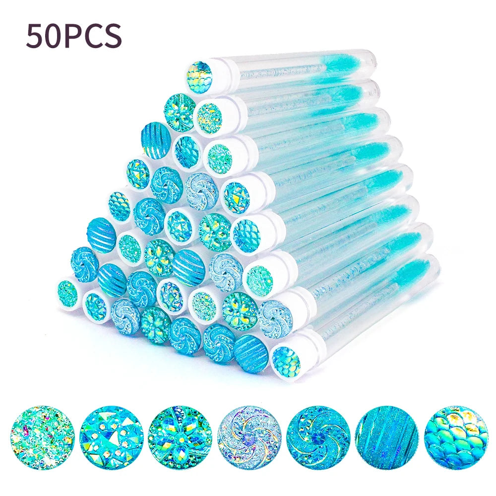 10/50Pcs Disposable Eyelash Brush Reusable Eyelashes Brush Tube Mascara Wands Tubes Dust-proof Lash Spoolies Storage Makeup Tool